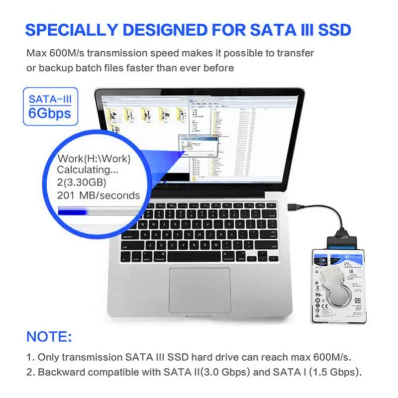 1~7PCS USB 3.0 Adapter cable Computer Cables Connectors Usb 2.0 Sata Cable Up To 6 Gbps Support External SSD Hard Drive 22 Pin