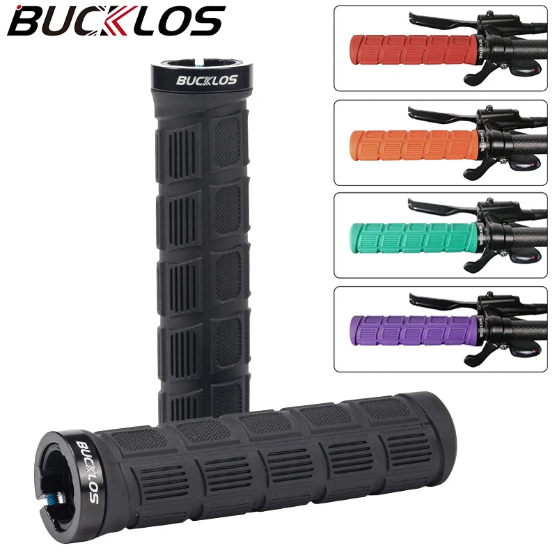 BUCKLOS Bicycle Handlebar Grips Double Lock on Mountain Bike Grip Comfortable Shock-absorption MTB Cuffs Anti-slip Bike Handles