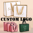 5 Pcs Custom Logo Gifts Package Bags For Jewelry Cosmetic Package Bags High Quality Wedding Gifts Package Paper Bags