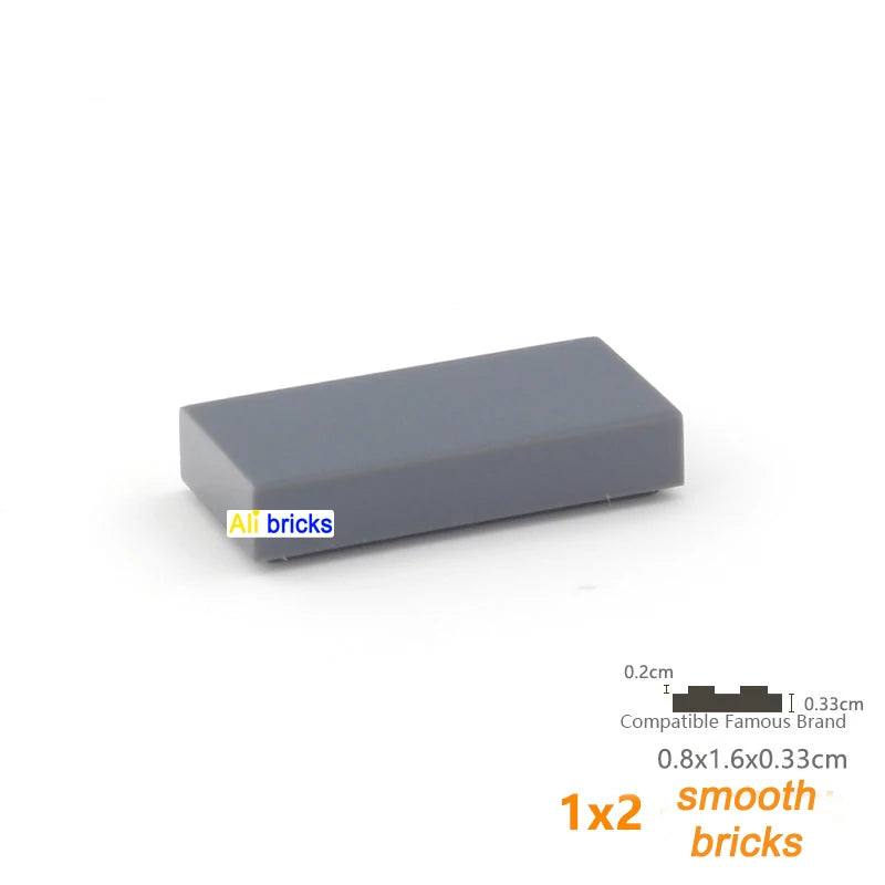 100pcs Bulk Blocks Building Bricks Smooth 1X2 Educational Assemblage Construction Toys for Children Size Compatible With 3069b