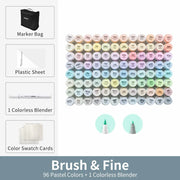 The Pastel Atlas | Ohuhu Honolulu 96-Colour Alcohol Marker Set with Dual Tips