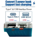 BAT618 Li-ion Battery Charger Adapter Converter Power Bank USB Type-C Fast Charger for Bosch 18V Li-ion Battery Replace AL1820CV