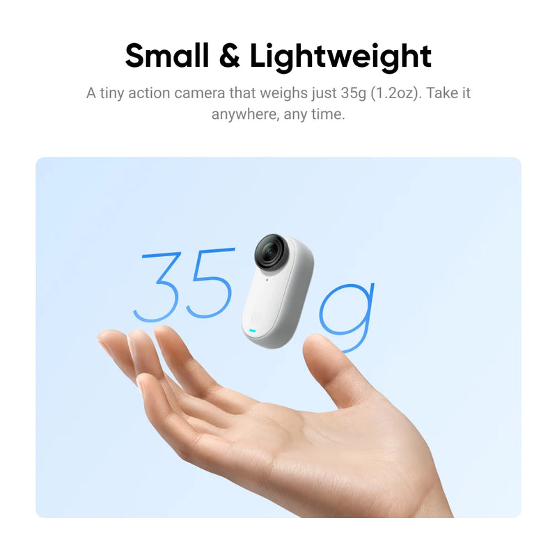 Insta360 NEW GO 3 Tiny Action Camera – Standalone Version for 32/64/128GB, Mount Anywhere, 2.7K POV.