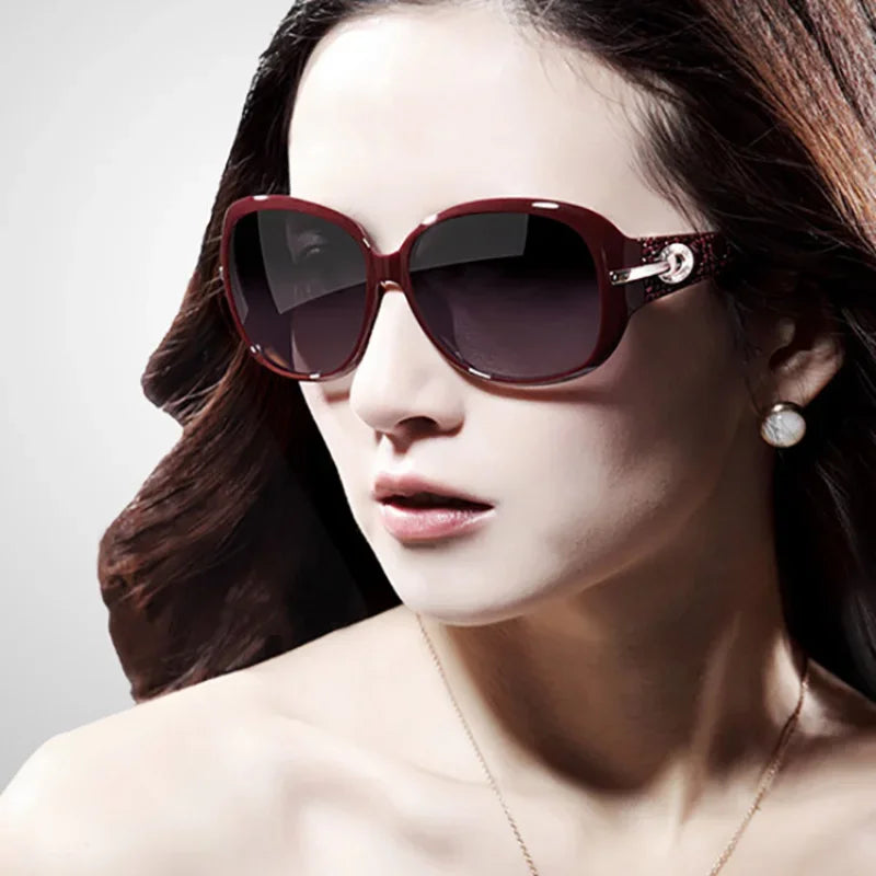 Classic Vintage Large Frame Sunglasses Women's Design Brand Oval Sun Glasses Outdoor Travel Lady Eyewear UV400 Oculos De Sol