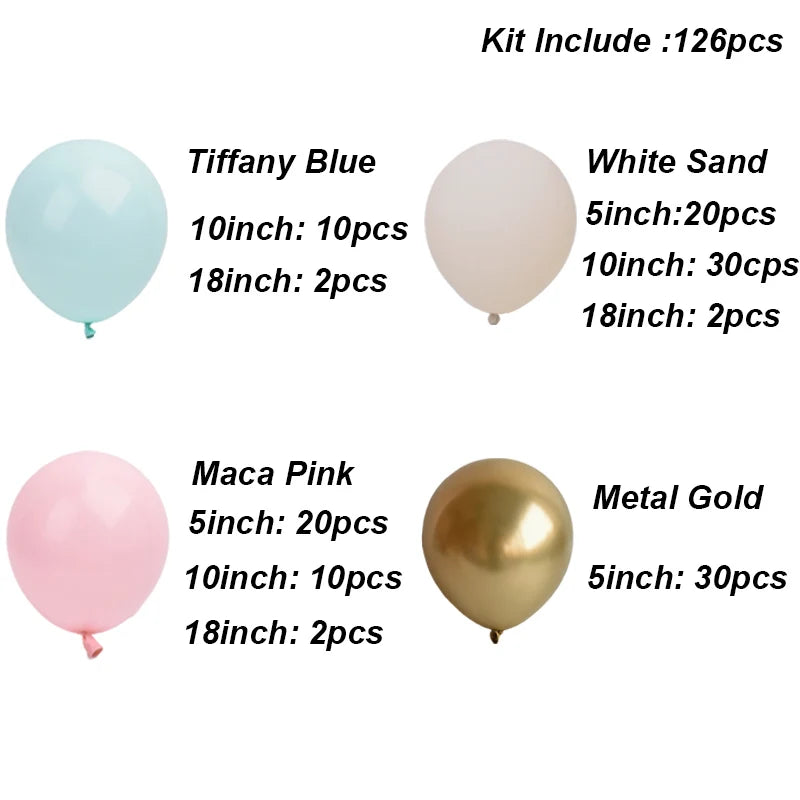 Cream Beige Mint Blue Pink Balloon Garland Arch Kit Gender Reveal  Baby Shower Birthday Decoration Wedding Baptism Party