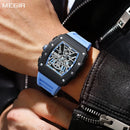 MEGIR Luxury Outdoor Sport Wristwatch for Men Silicone Strap Waterproof Military Quartz Wristwatch Male Clock Chronograph 2218