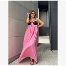 The Meridian Line | Colour-Block Halter Maxi Dress