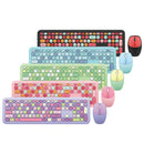 Kleines, frisches Macaron-Farben-Wireless-Tastatur- und Maus-Set für Mädchen – Hübsche, schokoladenfarbene, geräuschlose Tastatur in unendlichen Farben