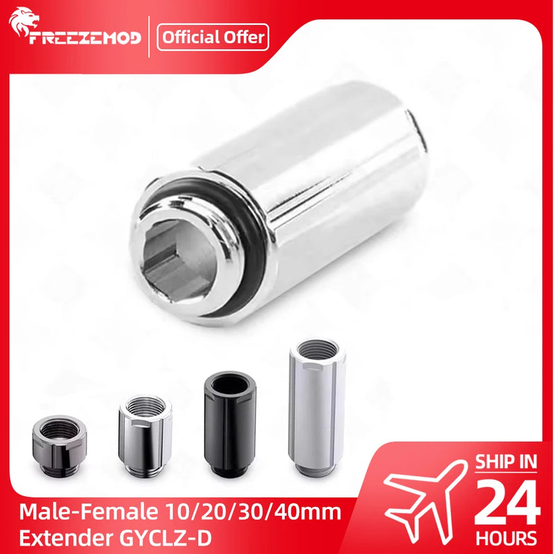 FREEZEMOD Male-Female 10/20/30/40mm Extender Hexagonal Fixed G1/4  Female To Male Adapter Extension Fitting Water Cooler GYCLZ-D