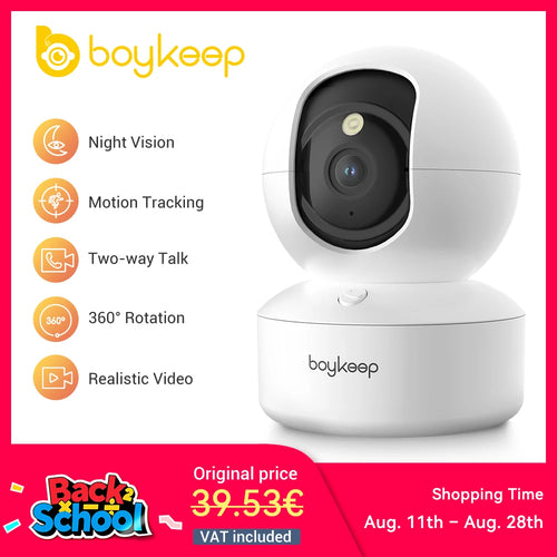 BoyKeep 3MP 5G/2.4GHz WiFi Indoor Home Security IP Smart Pet Dog Camera Automatic Tracking 24/7 Video Surveillance Camera