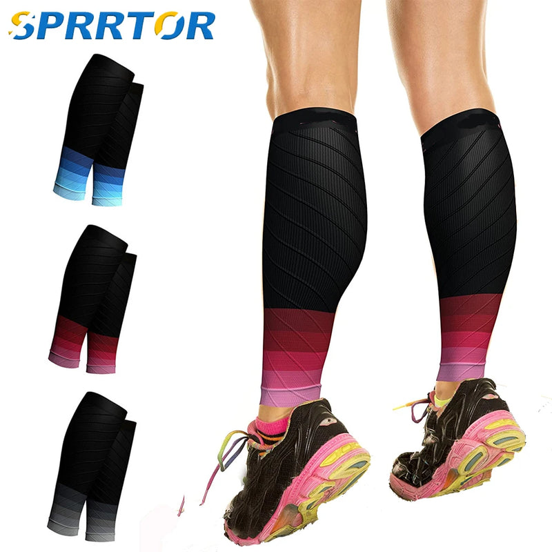 1Pair Sport Compression Calf Sleeves–Calf Cramp and Shin Splint Sleeves–Leg Compression Socks 20-30 mmHg for Pain Relief,Running