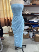 The Helios | Butter Yellow Pleated Gown with Backless Silhouette