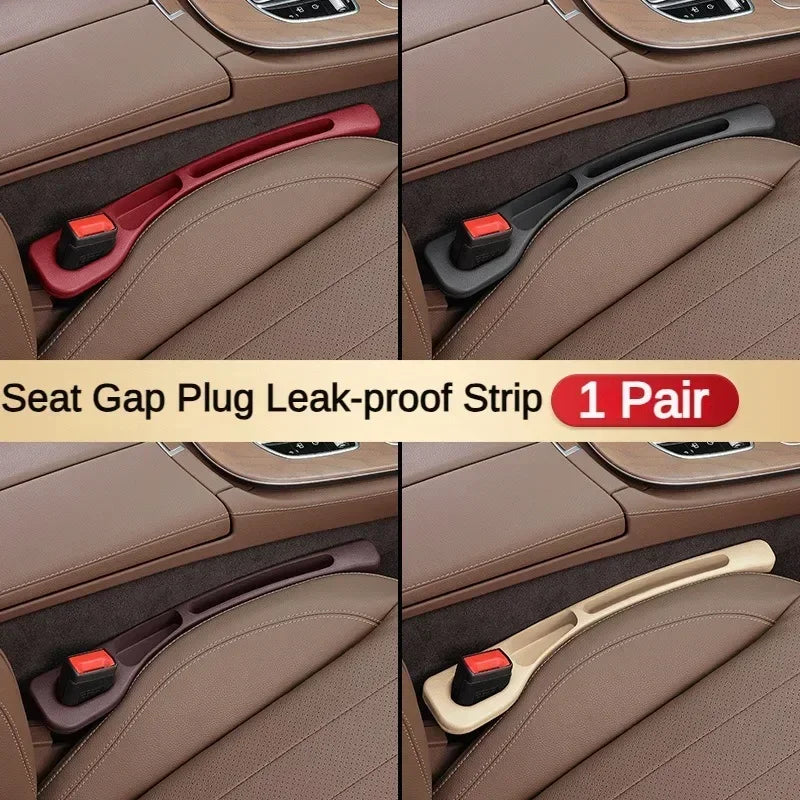 2Pcs Car Seat Gap Filler Organizer PU Waterproof Universal Car Seat Gap Anti-leak Stopper Strip 2Slot Seat Gap Storage Organizer