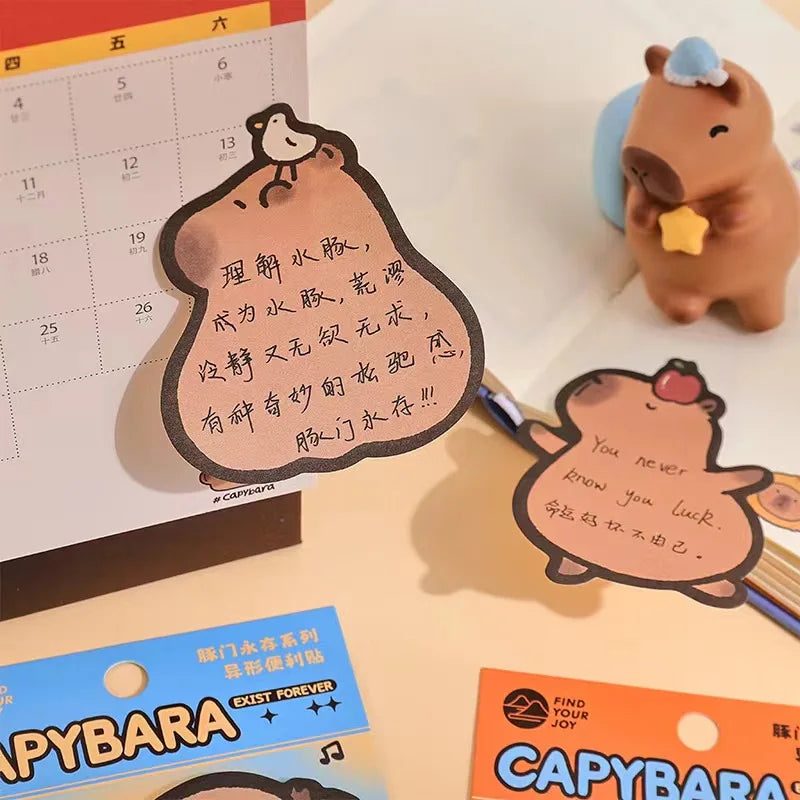 2024 Kawaii Capybara Bear Animals Memo Pad N Times Sticky Notes To Do List Planner Sticker Notepad Gift Stationery Decor