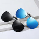VIVIBEE Spiegel Blau Herren Polarisierte Sonnenbrille zum Aufstecken Nachtfahrt UV400 Graue Gläser Angel-Clips für Kurzsichtige