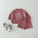 Autumn New Baby Letter Print Sweatshirt + Shorts 2pcs Suit Children Long Sleeve Clothes Set For Boys Girl Toddler Casual Outfits
