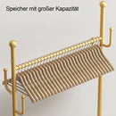 Coat Rack, Gold Garment Rack with 6 Hooks, Freestanding Clothes Stand, Metal Clothes Rail