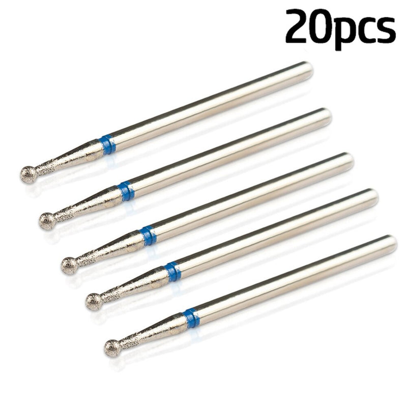 20pcs/Lot Diamond Milling Cutter for Manicure Nail Drill Manicure Machine Bit Accessories Cuticle Clean Mill Cutter Removing Gel