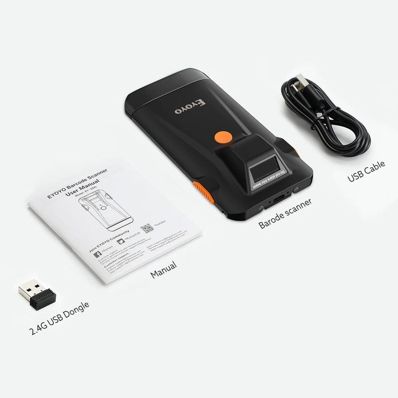 Eyoyo EY-024 Phone Back Clip Bluetooth Scanner Portable Barcode Reader Data Matrix Code 1D 2D CMOS QR PDF417 Code IOS Android