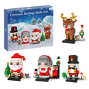Christmas Tree and Decorations Santa Claus Sleigh Snowman Building Blocks Toys Suit with Light Kit for Children's Gifts