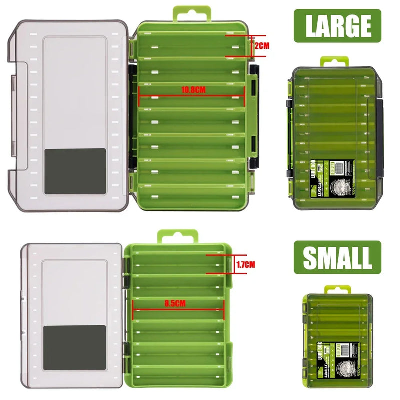 1 Pc Fishing Tackle Box 12 Compartments Fishing Accessories Lure Hook Storage Case Double Sided Fishing Tool Organizer Boxes