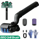 Built-in 4000mAh rechargeable battery with 3 adjustable speed modes. The rotating cleaning head delivers powerful scrubbing force to remove burnt grease, charred residue and food debris on grills without strenuous manual brus