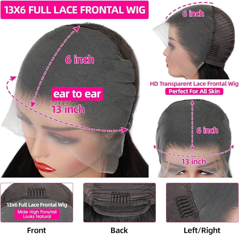 99j/Burgundy Body Wave Transparent Lace Frontal Human Hair Wigs 13x6 Lace Frontal 180% Density Wigs For Women With Baby Hair