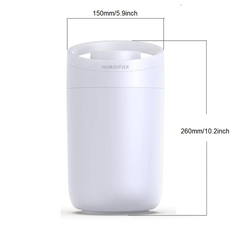 3L Humidifier Big Capacity Water Tank Top Filling Cool Mist for Baby Bedroom Office