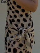 The Riviera | Polka-Dot Scarf-Sling Beach Maxi Dress
