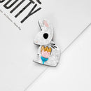 YAOLOGE 2022 Neue Osterhasen Broschen für Damen Süße Cartoon Blume Tier Kaninchen Brosche Pin Kragen Abzeichen Schmuck Geschenk
