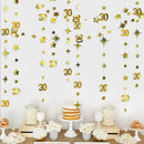 Gold 30th Happy Birthday Party Paper Banners Decorations Number 30 Year Old Circle Dots Twinkle Star Garlands Hanging Backdrops
