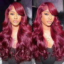 99j Burgunderrot Body Wave Echthaar 13x6 Lace Front Perücken Hohe Dichte 30 Zoll 13x4 HD Lace Frontal Perücken für Frauen Wahl Brasilianisch