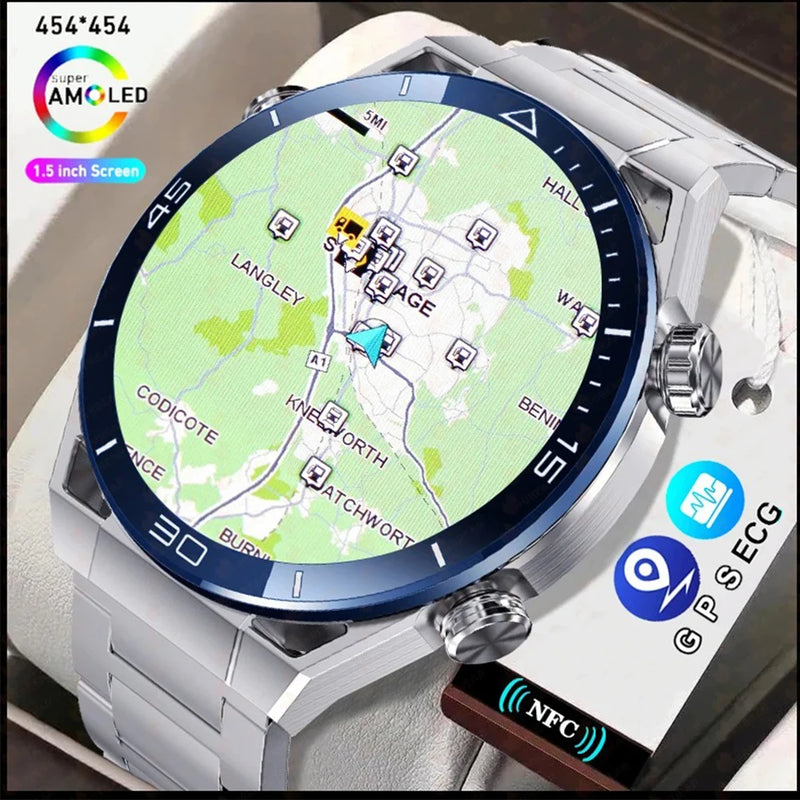 Business Smart Watch Men Bluetooth Call 1.52 Inch Screen Waterproof Sport Fitness Tracker Wireless Charging Game GTS Smartwatch