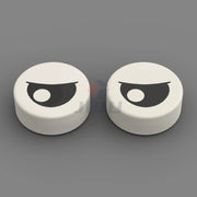 Round Tile Eye Eyelash Pupile Pattern Printed Building Blocks Bulk Accessory MOC Bricks Model Toys Compatible with 98138 14769