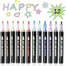 8/12/24 Colors Outline Markers Self Double Line Self Outline Metallic Pens for Scrapbook  Making Easter Eggs Art Crafts