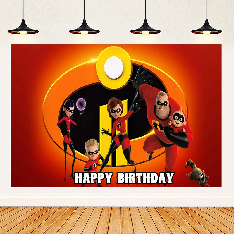 Cartoon The Incredibles Theme Boy Birthday Party Latex Balloons Cake Topper Banner Background Baby Shower Supplies For Kids Gift