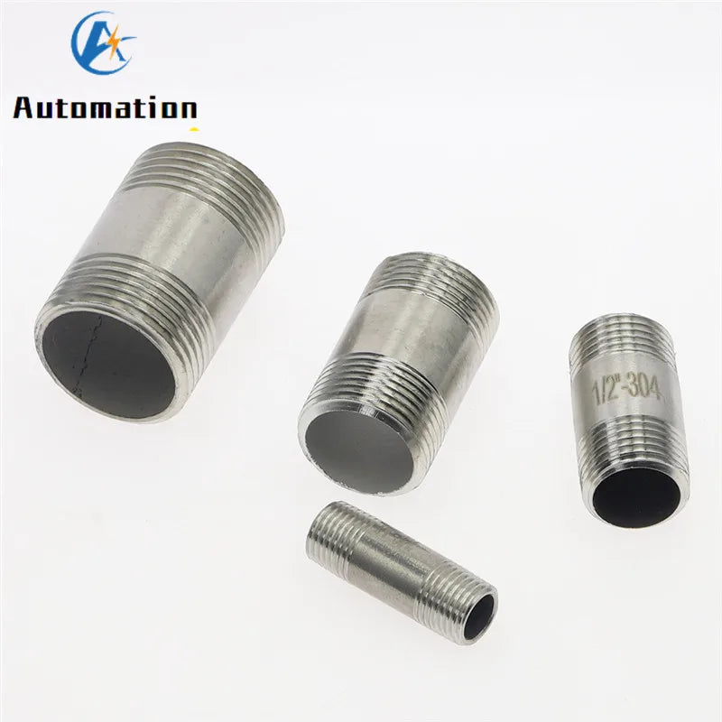 Water connection 1/4" 3/8" 1/2" 3/4" 1" 1-1/4" 1-1/2" Male X Male Threaded Pipe Fittings Stainless Steel SS304 Connector Adapter