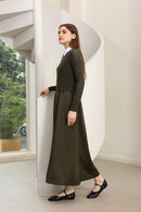 AP 2025 Autumn and Winter Women Hollow Sweater and Satin Sleeveless Dress Elegant Fashion Lady Clothing