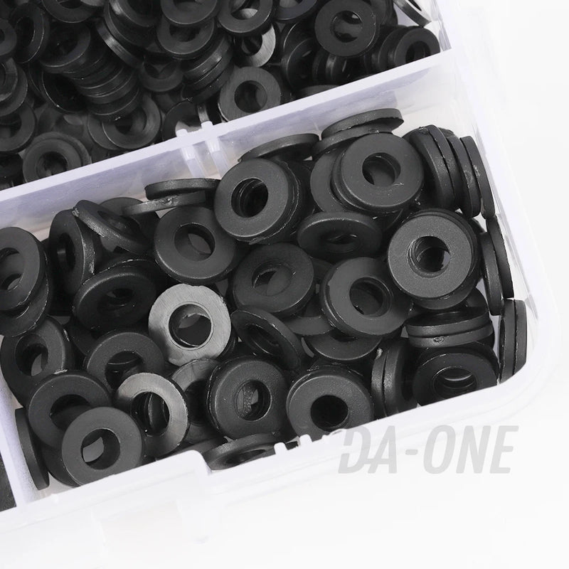 500-800 White Pieces Black Nylon Flat Washers Assortment Kit M2 M2.5 M3 M4 M5 M6 M8 M10 M12 Not Rubber Washer 9 Sizes for Bolts