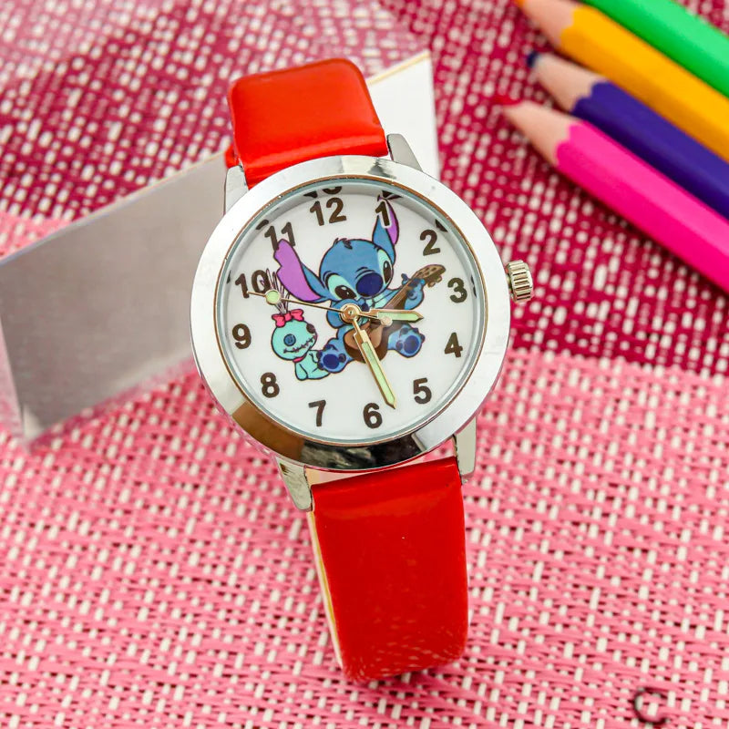 Disney Lilo & Stitch Children's Quartz Watch Kawaii Cartoon Cosplay Watches Lovely Anime Luminous Waterproof Sports Wristwatches