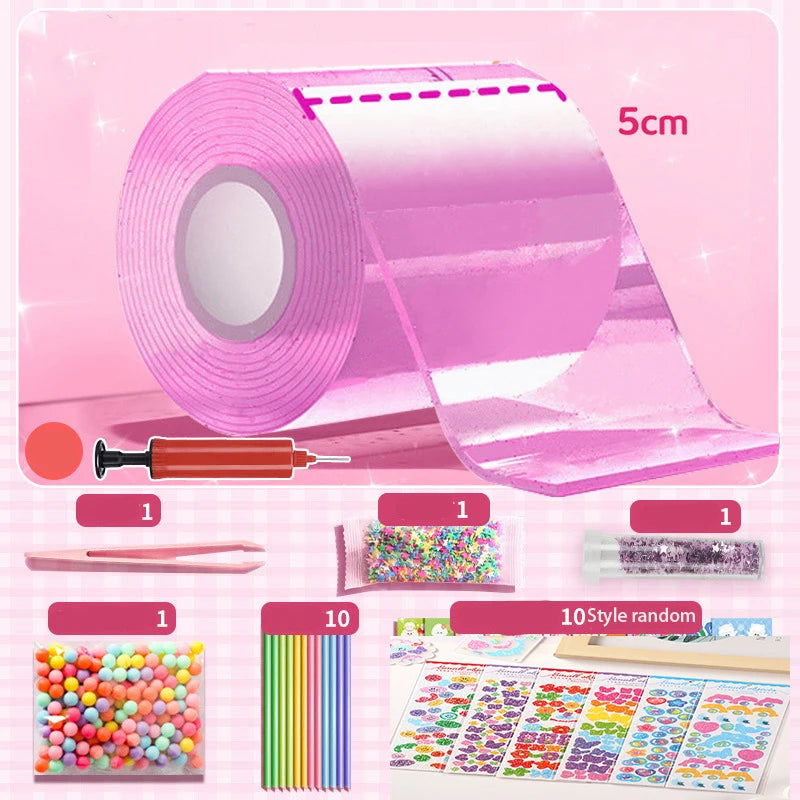 PET Nano Glue DIY Blow Bubble Nano Tape Nano Glue Double Sided Tape Nano Tape Sticky Ball Tape DIY Crafts Tape Toys Kids