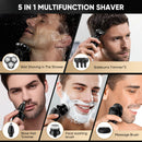 SEJOY 3 In 1 Multifunction Mens Electric Shaver Powerful Beard Nose Hair Trimmer Shaving Machine Electric Razor Waterproof