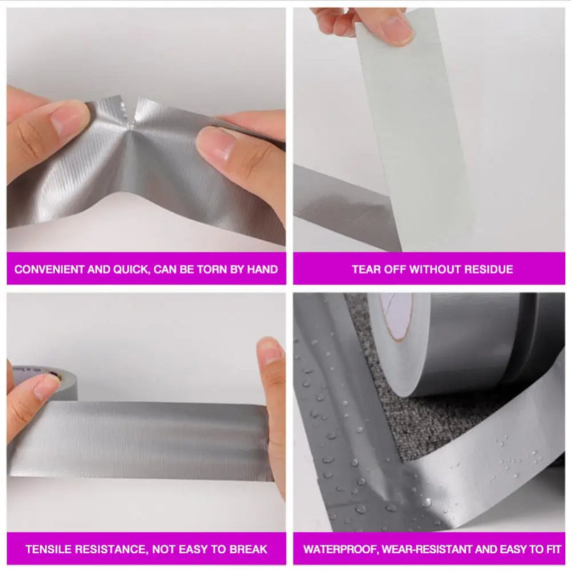 Super Sticky Cloth Duct Tape Silver Gray Waterproof Repair Tape Household DIY Self-adhesive Strong Fixing Seal Tape Home Decor