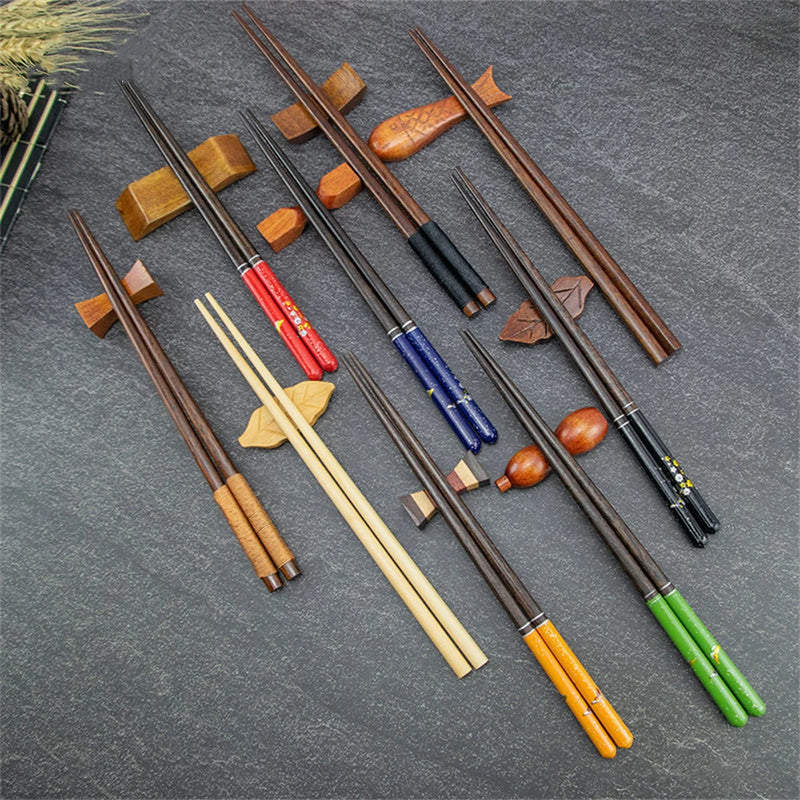 Japanese Chopsticks Holder Eco Wooden Cooking Utensils Household Tableware Stand  Creative Table Ornaments Kitchen Accessories