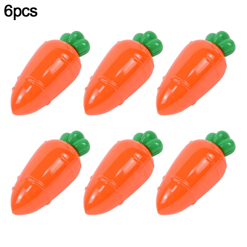 3/6Pcs Easter Plastic Carrot Candy Box Creative Clear Gift Boxes Easter Party Decorations for Home Kids Birthday Favors Supplies