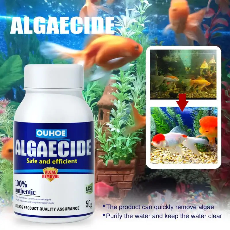 Purifier Aquarium Algae Removal Algaecide Detergent Cleaning Tool Cleaning Agent Algae Prevention Fish Tank Moss Remover 50g