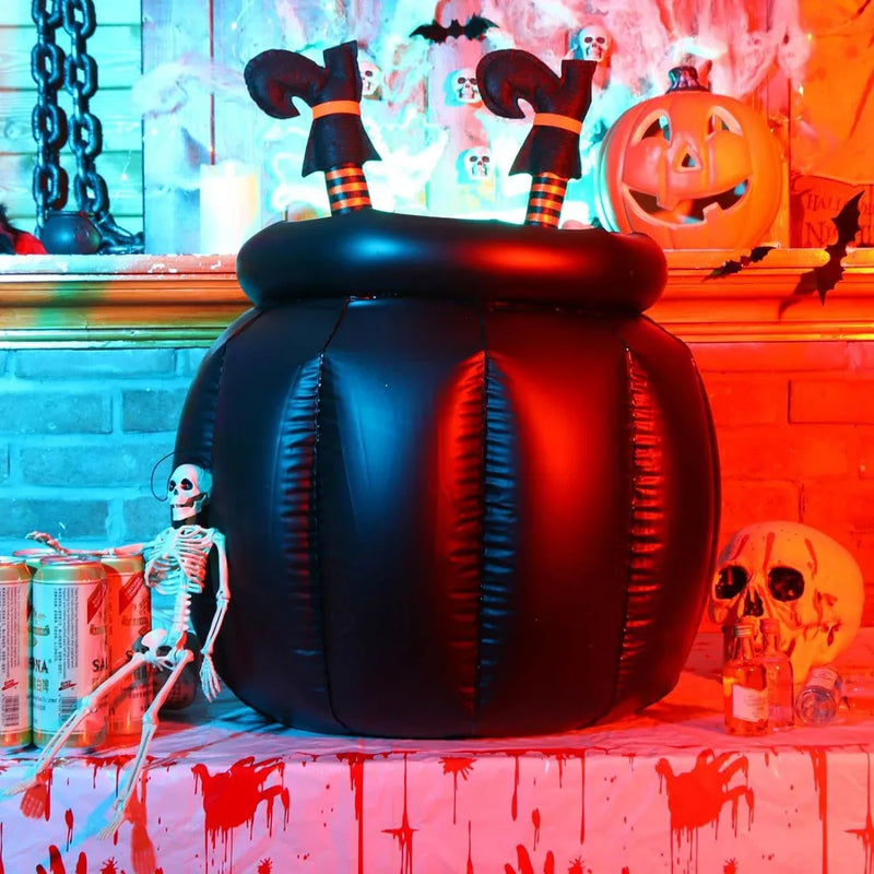 22x18 Inch Large Inflatable Halloween Cauldron Drink Cooler,Beverage Holder,Candy Cauldron Kettles,Witch’s Cauldron,Party Dec