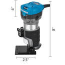 VEVOR 800W Soft Start Compact Router Kit Variable Speed 10000-30000Rpm with Fixed Base, Plunge Base, Tilt Base and Offse Base