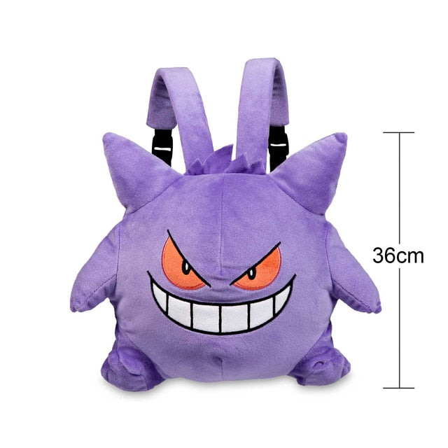 Cute Pokemon Backpack Kawaii Japanese Style Plush Bag Gengar Eevee Snorlax Backpack Schoolbag Cosplay Props Fashion Gifts