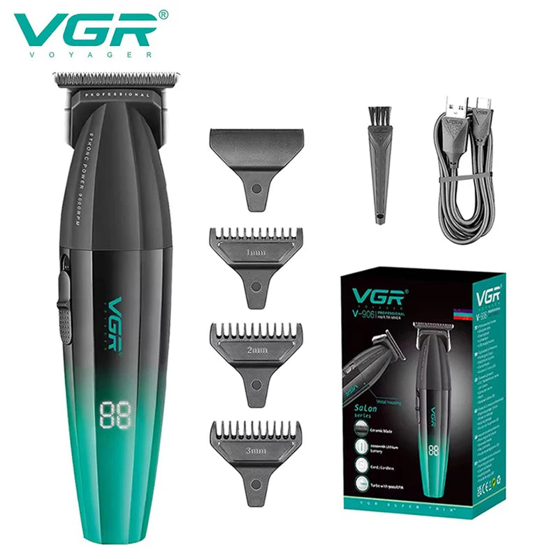 VGR Original Barber Professional Electric Hair Trimmer For Men Rechargeable Beard Hair Clipper with 9000RPM Motor Haircut V-906